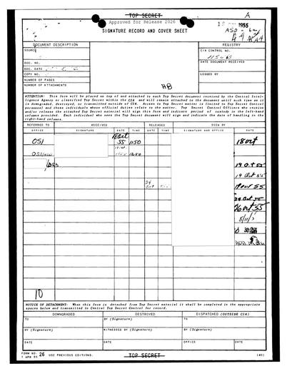 Analysis-of-Unconventional-Aircraft-Sightings 1955 — first page of the declassified document