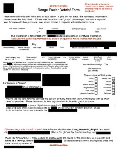 Range-Fouler-Debrief Eastern-US 2020 — first page of the declassified document